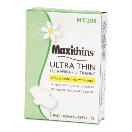 RJ Schinner Co Feminine Pad Maxithins® Ultra Thin Maxi with Wings Regular Absorbency - Case of 200 - MT-200-CS