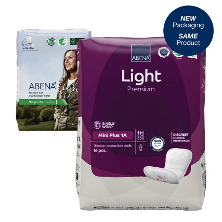 Abena North America Bladder Control Pad Abena™ Light Mini Plus 11 Inch Length Light Absorbency Fluff / Polymer Core One Size Fits Most - Case of 256 - 1000017156-CS