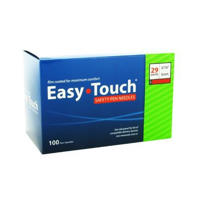MHC Medical Safety Insulin Pen Needle EasyTouch™ 29 Gauge 5 mm Length Automatic Safety Without Back-End Shield - Case of 800 - 829536-CS