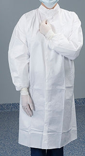 Contec Inc Cleanroom Lab Coat Contec® CritiGear™ White 3X-Large Knee Length Disposable - Bag of 10 - HCGA0062-BG