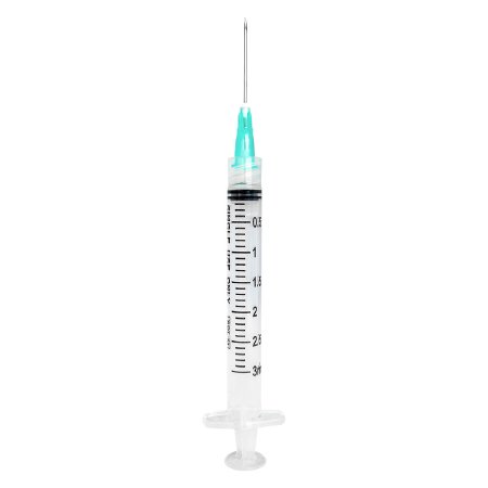 Sol-Millennium Medical Standard Hypodermic Syringe with Needle Sol-M™ 3 mL 1-1/2 Inch 21 Gauge NonSafety Regular Wall - Case of 800 - 1832115-CS
