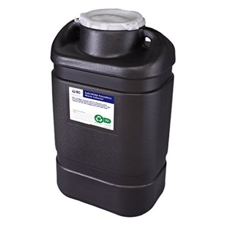 BD RCRA Waste Container BD™ Black Base 18 H X 10-1/2 W X 7-1/2 D Vertical Entry 5 Gallon - Case of 8 - 305067-CS