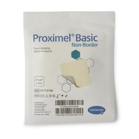 Hartmann Foam Dressing Proximel® Basic Non-Border 2 X 2 Inch Without Border Waterproof Film Backing Nonadhesive Square Sterile - Box of 10 - 15713106-BX