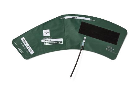 Medline Reusable Blood Pressure Cuff Bariatric Contour 38 to 54 cm Leg Cloth Fabric Cuff Bariatric Cuff - Bag of 5 - MDS9914BCRE-BG