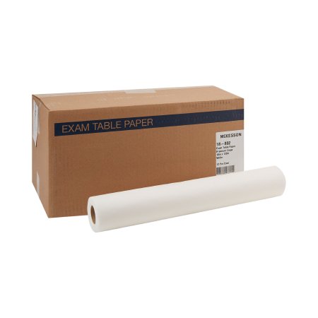 McKesson Table Paper McKesson 18 Inch Width White Crepe - Case of 12 - 18-802-CS