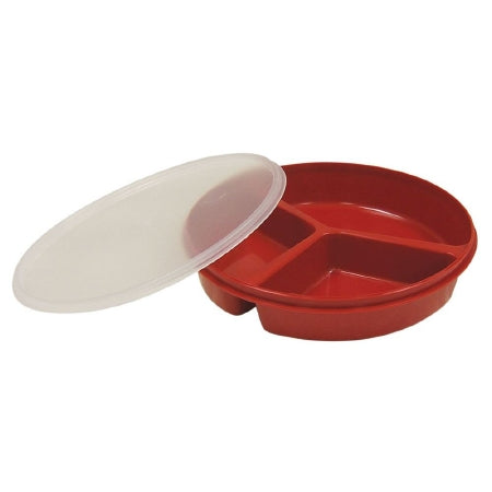 Alimed Partitioned Plate with Lid Redware™ Tableware Red Reusable - Each - 2970010880-EA