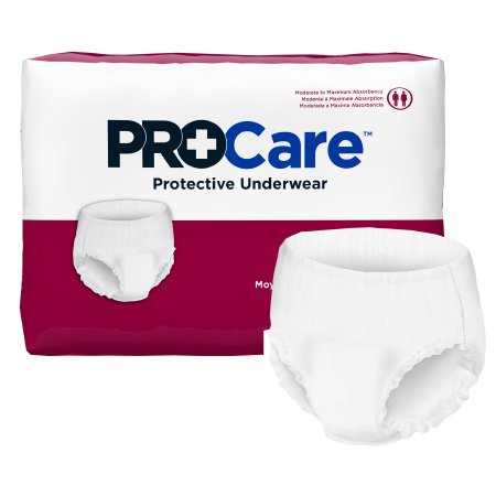 First Quality Unisex Adult Absorbent Underwear ProCare™ Pull On with Tear Away Seams Medium Disposable Moderate Absorbency - Case of 80 - CRU-512-CS
