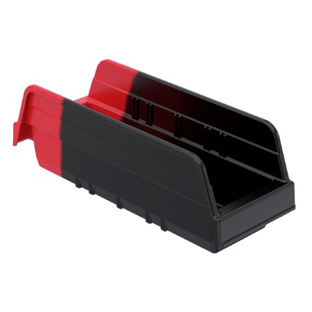 Akro-Mils Storage Bin Indicator® Red / Black Plastic 4 X 4-1/8 X 11-5/8 Inch - Case of 24 - 36442BLKRED-CS