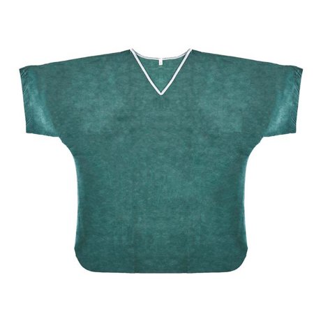 Graham Medical Products Scrub Shirt 4/5X-Large Green / White Without Pockets Short Sleeve Unisex - Case of 30 - 78686-CS