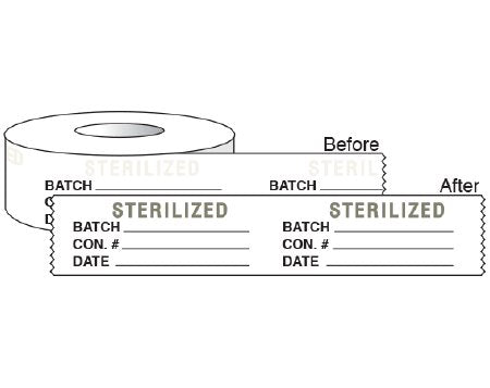 Shamrock Scientific Pre-Printed Label Advisory Label White Tape Sterilized Batch Con# Date Black Quality Control Label 3/4 X 2160 Inch - Roll of 1 - SIL-340-1-RL