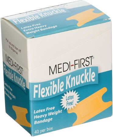 Medique Products Adhesive Strip Medi-First® 3/4 X 4-1/2 X 5 Inch Fabric Knuckle Tan Sterile - Case of 1280 - 61678-CS