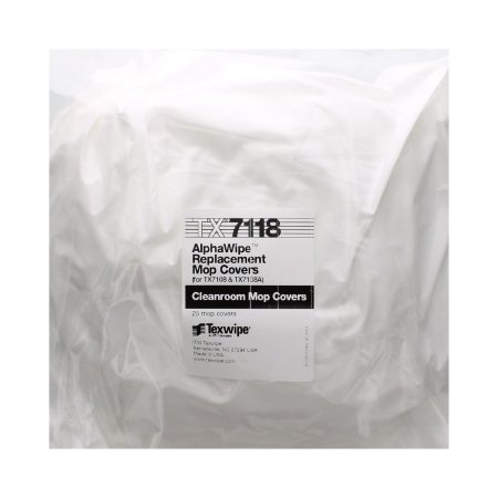 Texwipe Cleanroom Mop Pad Kit Texwipe® AlphaMop™ White Polyester Disposable - Bag of 25 - TX7118F-BG