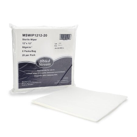 McKesson Cleanroom Wipe McKesson ISO Class 5 White Sterile Polyester / Cellulose 12 X 12 Inch Disposable - Pack of 20 - MSWIP1212-20-PK