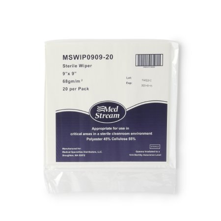 McKesson Cleanroom Wipe McKesson ISO Class 5 White Sterile Polyester / Cellulose 9 X 9 Inch Disposable - Case of 180 - MSWIP0909-20-CS