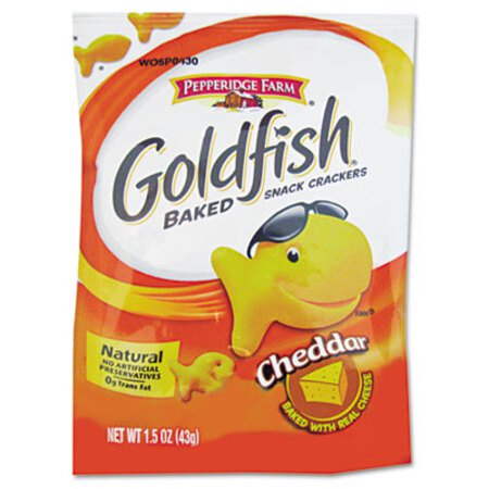 Pepperidge Farm® Goldfish Crackers, Cheddar, Single-Serve Snack, 1.5oz Bag, 72/Carton - CT/1 - PPF-13539-CT