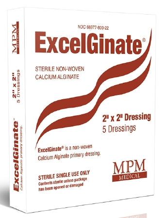 MPM Medical Alginate Dressing ExcelGinate® 2 X 2 Inch Square - Case of 50 - MP00800-CS