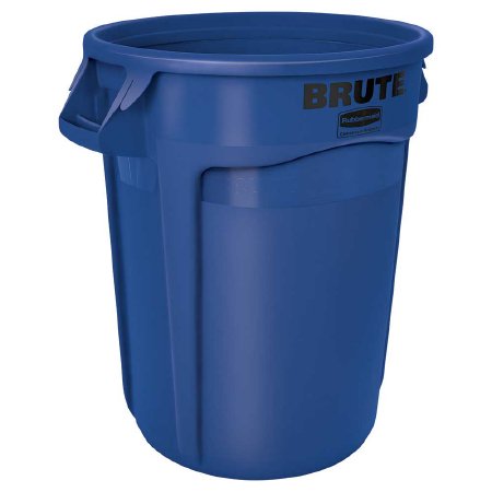 RJ Schinner Co Trash Can Rubbermaid® Brute® 32 gal. Round Blue Plastic Open Top - Case of 6 - FG263200BLUE-EA-CS