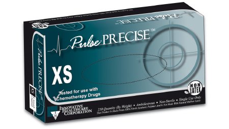 Innovative Healthcare Corp Exam Glove Pulse® PRECISE™ Small NonSterile Nitrile Standard Cuff Length Textured Fingertips Aqua Blue Chemo Tested - Box of 250 - 176100-BX