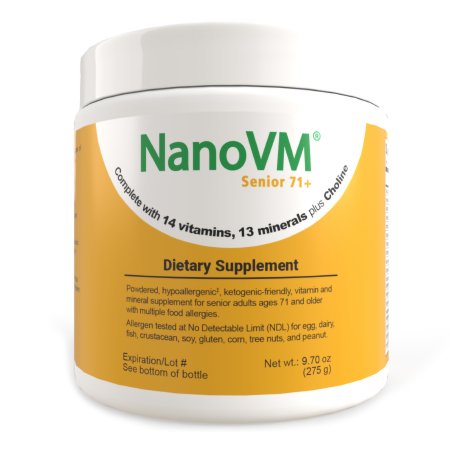 Solace Nutrition Oral Supplement NanoVM® Senior 71+ Unflavored Powder 275 Gram Jar - Each - 1171-EA
