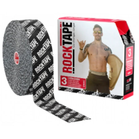 Patterson Medical Supply Kinesiology Tape Rock Tape® Extra Sticky Black Logo 2 Inch X 35 Yard Cotton / Nylon NonSterile - Each - 081678861-EA
