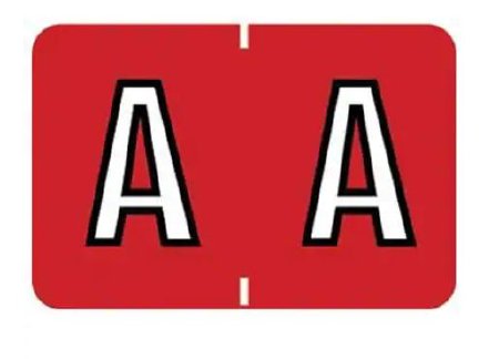 Medical Arts Press Pre-Printed Label Barkley® Chart Tab Red Laminated E E White Alpha Series 2 X 1-1/2 Inch - Pack of 1 - 901-34118-PK