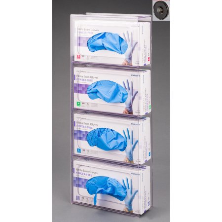 Poltex Inc Glove Box Holder Magnet Mounted 4-Box Capacity Clear 10-1/4 W X 3-3/4 D X 20 H Inch PETG Plastic - Each - 4GBST-M-EA