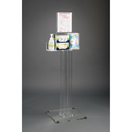 Poltex Inc Hygiene Dispensing Station Floor Stand Clear Acrylic - Each - RESPI-S-EA