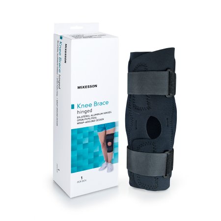 McKesson Knee Brace McKesson Small Wraparound / Hook and Loop Strap Closure with D-Rings 15-1/2 to 18 Inch Circumference Left or Right Knee - Each - 155-81-82393-EA