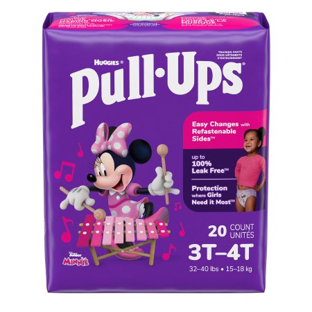 Kimberly Clark Female Toddler Training Pants Pull-Ups® Learning Designs® for Girls Size 3T to 4T Disposable Moderate Absorbency - Pack of 20 - 51353-PK