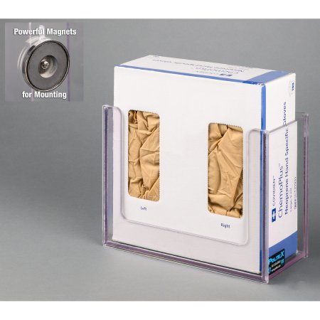 Poltex Inc Glove Box Holder Magnet Mounted 1-Box Capacity Clear 10-1/2 X 7.9 X 4.5 Inch PETG Plastic - Each - CHEMO1-M-EA
