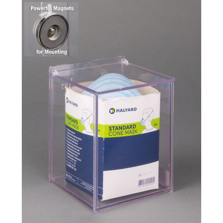 Poltex Inc Cone Mask Dispenser Magnetic Mount Clear 5-1/2 X 5-1/2 X 7 Inch PETG Plastic - Each - CONMSK-M-EA