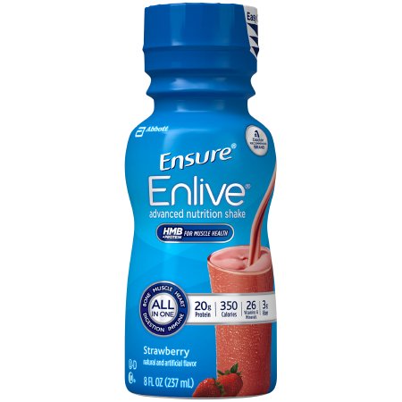 Abbott Nutrition Oral Supplement Ensure® Enlive® Advanced Nutrition Shake Strawberry Flavor Liquid 8 oz. Bottle - Each - 64281-EA
