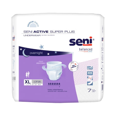 TZMO USA Inc Unisex Adult Absorbent Underwear Seni® Active Super Plus Pull On with Tear Away Seams X-Large Disposable Heavy Absorbency - Pack of 7 - S-XL07-AP1-PK