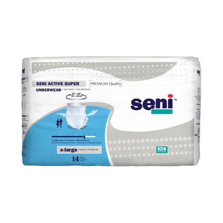 TZMO USA Inc Unisex Adult Absorbent Underwear Seni® Active Super Pull On with Tear Away Seams X-Large Disposable Moderate Absorbency - Case of 56 - S-XL14-AS1-CS