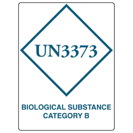 Shamrock Scientific Pre-Printed Label Shamrock Warning Label White Cardstock UN3373/Symbol Blue Biohazard 3 X 4 Inch - Pack of 250 - HAZ-403-PK