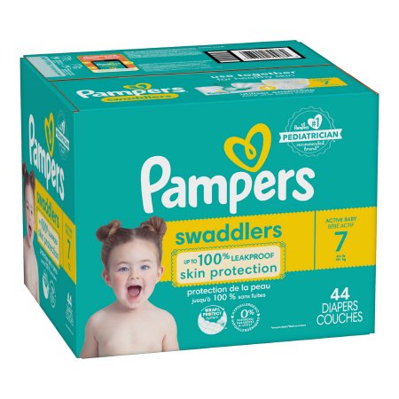 Procter & Gamble Unisex Baby Diaper Pampers® Swaddlers™ Size 7 Disposable Heavy Absorbency - Case of 44 - 10037000794667-CS