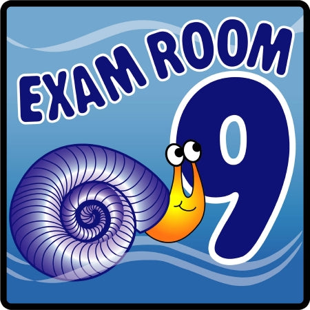 Clinton Industries Door Sign Room Sign Ocean Series Exam Room 9 - Each - EX9-O-EA
