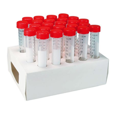 McKesson McKesson Centrifuge Tube Conical Bottom Plain 15 mL Red Screw Cap Polypropylene Tube - Case of 500 - 177-6296PL-CS