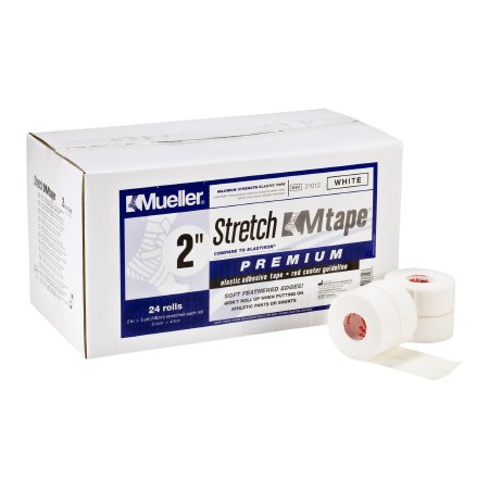 Mueller Sports Medicine Athletic Tape Mueller® Stretch MTape Premium White 2 Inch X 5 Yard Elastic Adhesive NonSterile - Case of 24 - 21012-CS