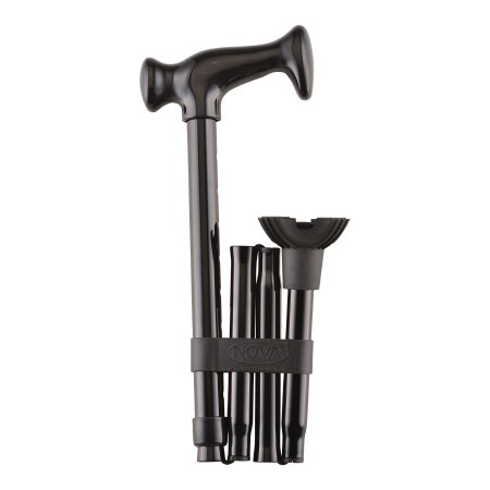 Nova Ortho-Med Folding Cane QT Cane Aluminum 29-1/2 to 36-1/2 Inch Height Black - Case of 20 - QT3010BK-CS