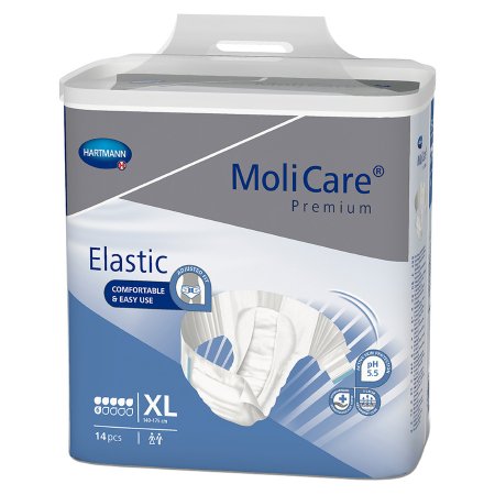 Hartmann Unisex Adult Incontinence Brief MoliCare® Premium Elastic 6D X-Large Disposable Moderate Absorbency - Case of 56 - 165274-CS