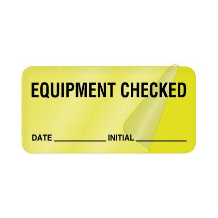 United Ad Label Pre-Printed Label UAL™ Advisory Label Fluorescent Green Paper Equipment Checked Date_Initial_ Black Quality Control Label 1 X 2 Inch - Roll of 1 - ULBE317-RL