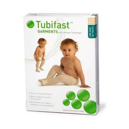 Molnlycke Tubular Retainer Dressing Tubifast® Garment Tights Viscose / Polyamide / Elastane Size 6 to 24 Months White Leg NonSterile - Box of 6 - 992012-BX