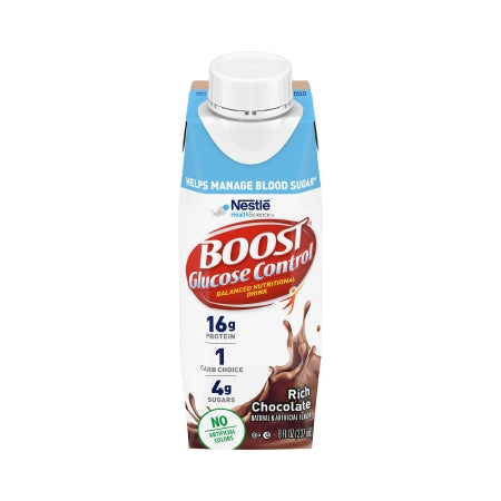 Nestle Healthcare Nutrition Oral Supplement Boost Glucose Control® Rich Chocolate Flavor Liquid 8 oz. Carton - Each - 00043900116426-EA