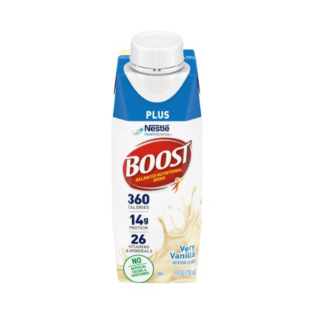 Nestle Healthcare Nutrition Oral Supplement Boost Plus® Very Vanilla Flavor Liquid 8 oz. Carton - Case of 24 - 00043900811864-CS