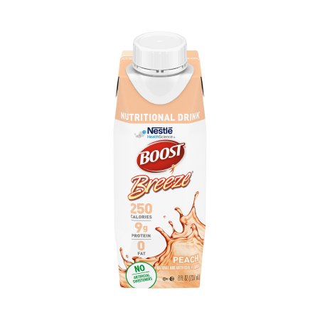 Nestle Healthcare Nutrition Oral Supplement Boost Breeze® Peach Flavor Liquid 8 oz. Carton - Each - 00043900238968-EA