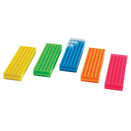 Heathrow Scientific LLC Fraction Collector Plate Microtube Rack 80 Place 1.5 to 2.0 mL Tube Size Assorted 34 X 67 X 225 mm - Pack of 5 - HS29025G-PK