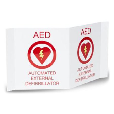Zoll Medical Wall Sign First Aid Sign AED Plus® AED Automated External Defibrillator with symbol - Each - 8000-0868-EA