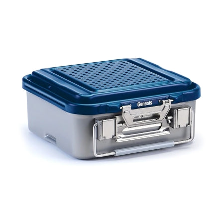 V. Mueller Sterilization Container Genesis® 5-1/3 X 11-4/5 X 12-2/5 Inch Outside Dimensions, 5-1/8 X 9-4/5 X 11-2/5 Inch Inside Dimensions - Each - CD1-5C-BLUE-EA