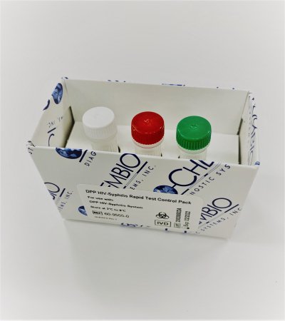Chembio Diagnostic Antibody Test Control Kit DPP® HIV-Syphilis HIV-1 / Syphilis Reactive Level, HIV-2 Reactive Level, NonReactive Level 2 X 0.5 mL - KT/1 - 60-9555-0-KT